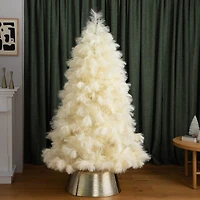 6ft. Unlit Off-White Pampas Grass Artificial Christmas Tree