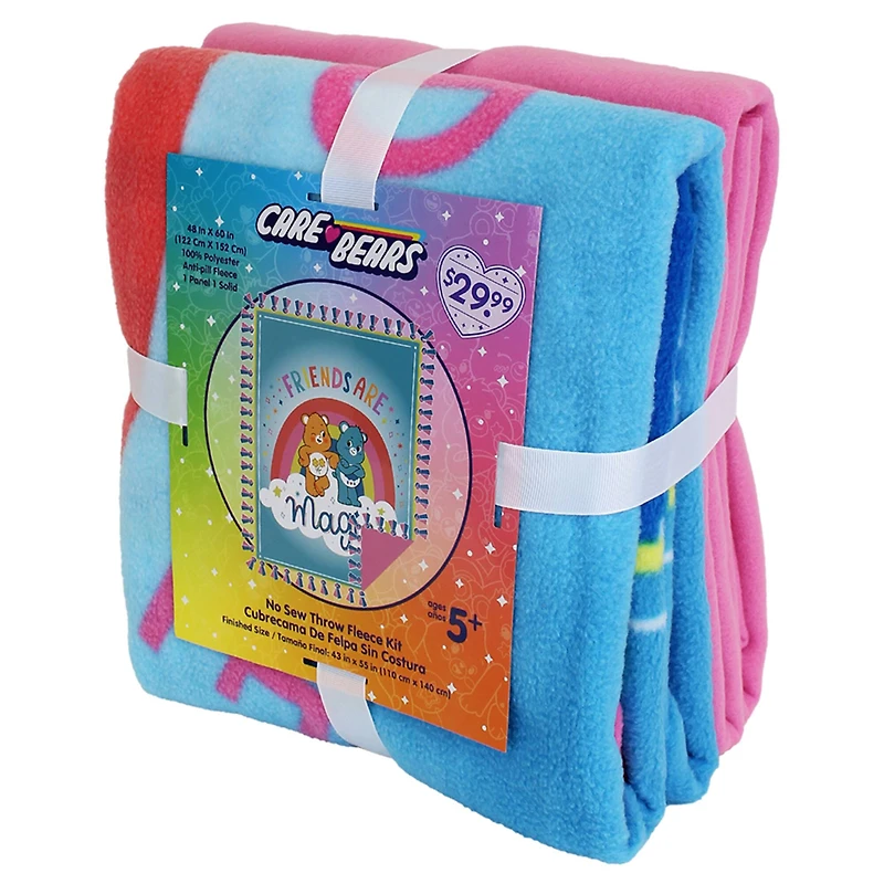Care Bears™ 43" x 55" Friends Are Magic No Sew Fleece Throw Kit