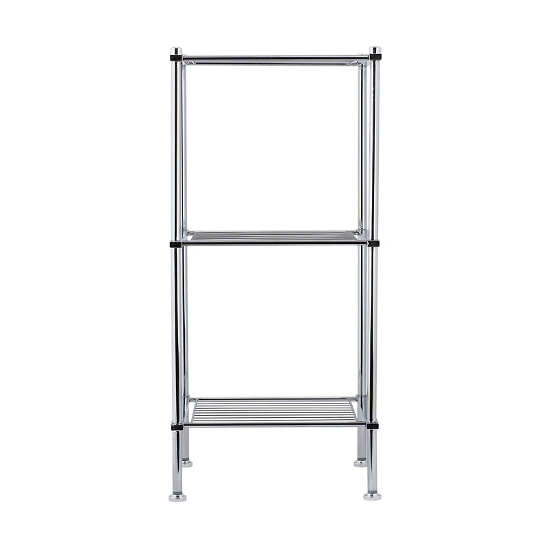Organize It All 28" Metro Chrome 3-Tier Freestanding Shelving Tower