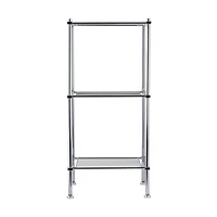 Organize It All 28" Metro Chrome 3-Tier Freestanding Shelving Tower