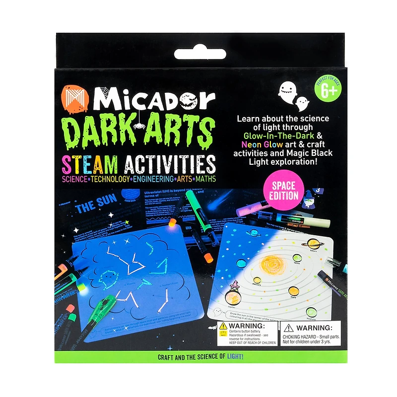 Micador® Dark Arts Glow S.T.E.A.M. Space Activity Set