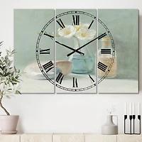 Designart Pastel Bath Farmhouse 3 Panel Wall Clock