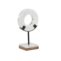 CosmoLiving by Cosmopolitan 11" White Marble Round Sculpture