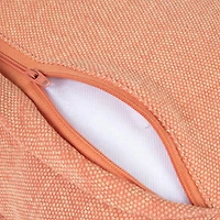 Hello Honey® Rust & Natural Embroidery Cotton Lumbar Pillow with Tassels