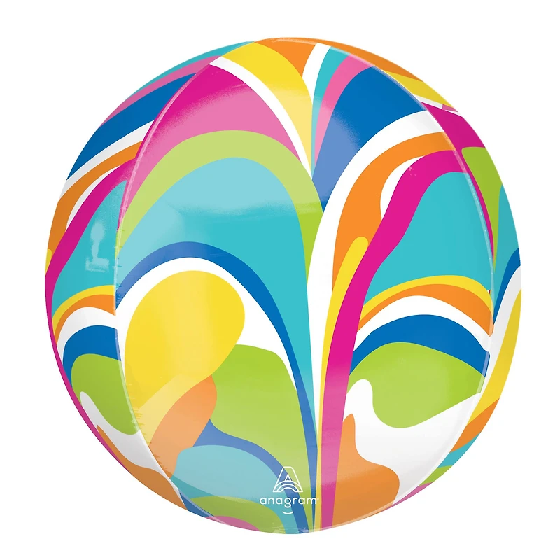 Orbz® 16" Vibrant Marble Foil Balloon