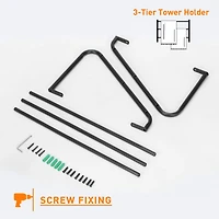 NEX™ 3-Tier Black Wall Mounted Towel Bar Rack