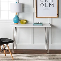 Walker Edison 42" White Mid Century Modern Wood Computer Desk