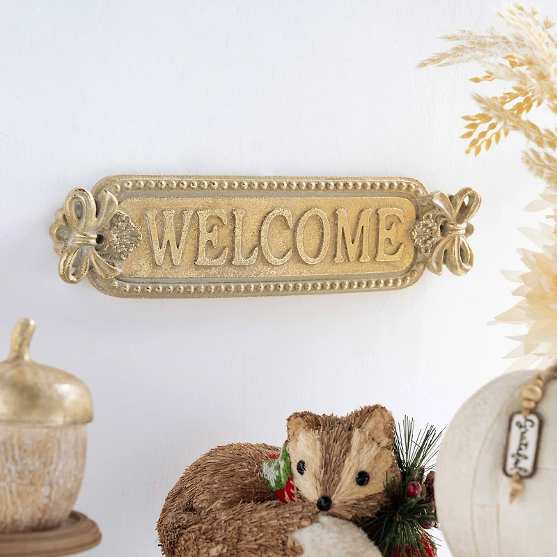 10" x 3" Gold Welcome Wall Décor by Ashland®