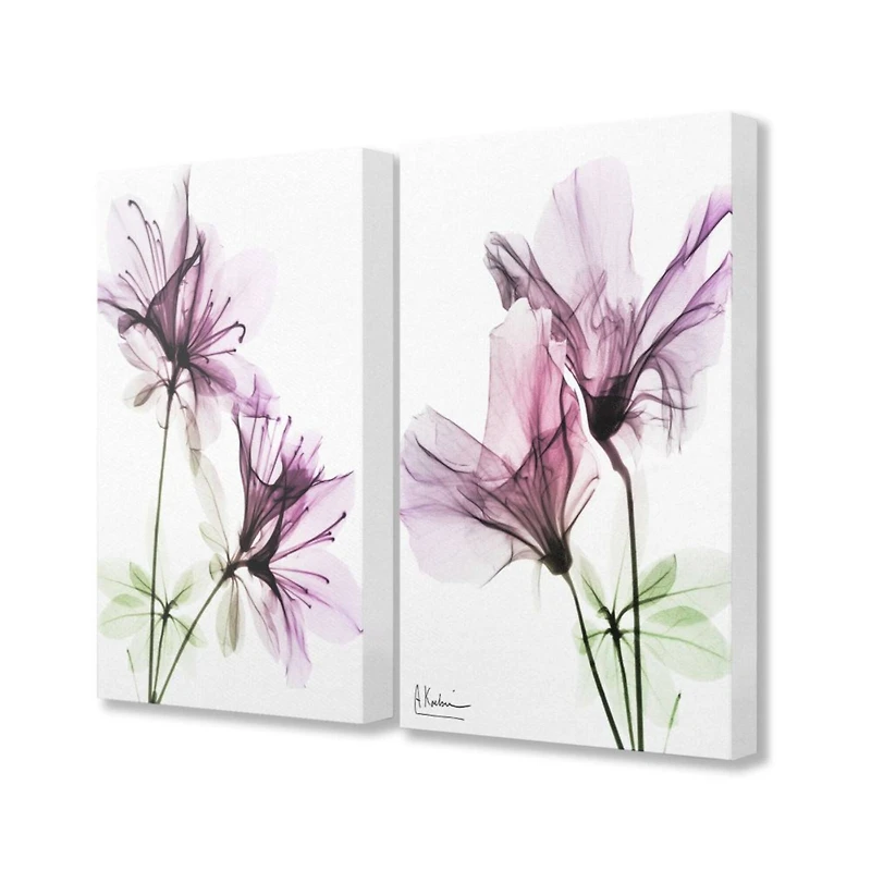 Stupell Industries Purple Flower Bloom Canvas Wall Art Set
