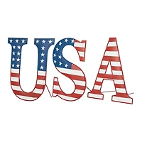 Glitzhome® 45" Patriotic America USA Yard Stake Set