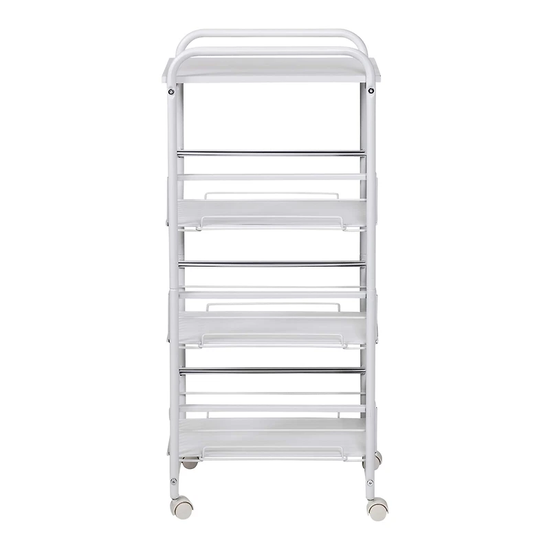 Honey Can Do White 4-Tier Slim Rolling Cart