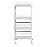 Honey Can Do White 4-Tier Slim Rolling Cart
