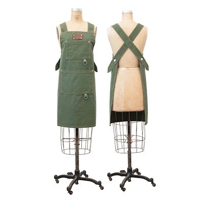 Hello Honey® Green Cross Back Apron with Pockets & Rivets