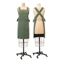 Hello Honey® Green Cross Back Apron with Pockets & Rivets