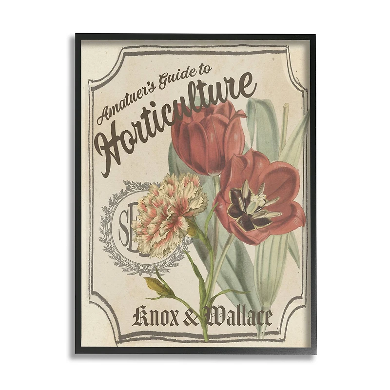 Stupell Industries Antique Seed Packet Red Tulip Horticulture Study Framed Wall Art