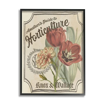 Stupell Industries Antique Seed Packet Red Tulip Horticulture Study Framed Wall Art