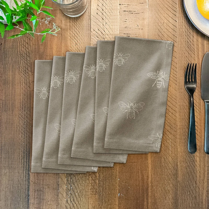 Delicate Bee Pattern Cotton Twill Napkin
