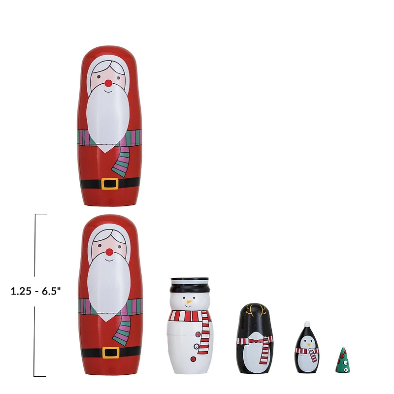 Hello Honey® Wood Holiday Icon Nesting Doll Set