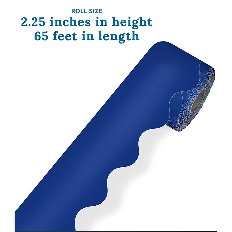 Carson Dellosa® Navy Rolled Scalloped Border, 195ft.