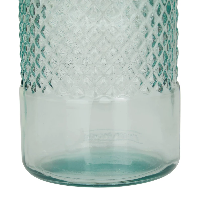 Blue Recycled Glass Spanish Decorative Jars 6" x 6" x 11"