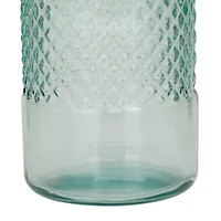 Blue Recycled Glass Spanish Decorative Jars 6" x 6" x 11"