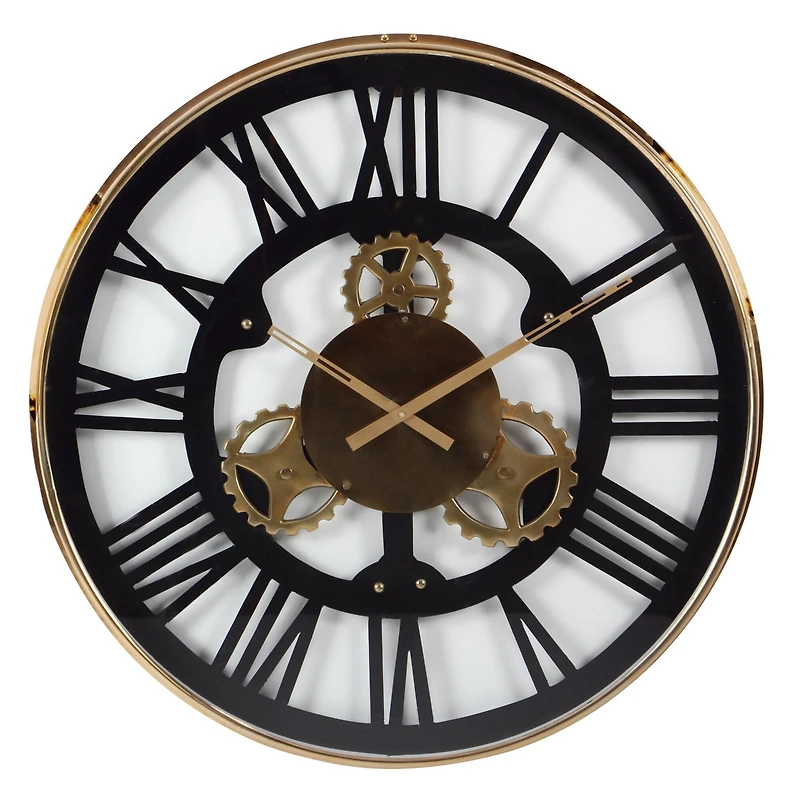 Black Industrial Stainless Steel Wall Clock