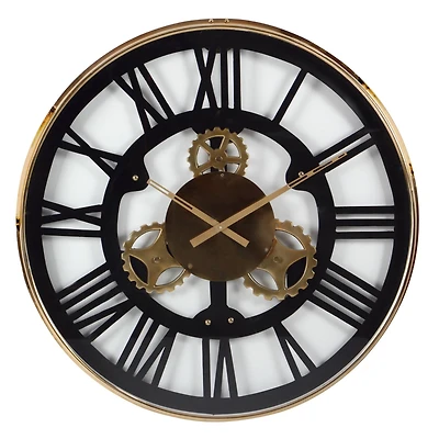 Black Industrial Stainless Steel Wall Clock