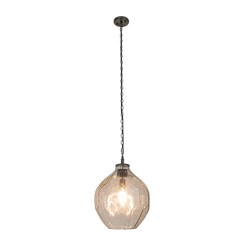Hello Honey® Matte Black Oversized Geometric Glass Ceiling Light