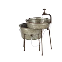 Grey Iron Farmhouse Fountain, 26" x 30" x 21"