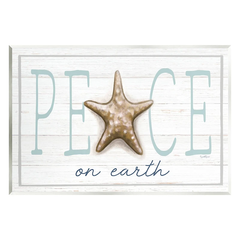 Stupell Industries Peace On Earth Starfish Sign Wall Plaque Art