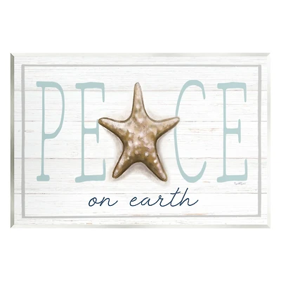 Stupell Industries Peace On Earth Starfish Sign Wall Plaque Art