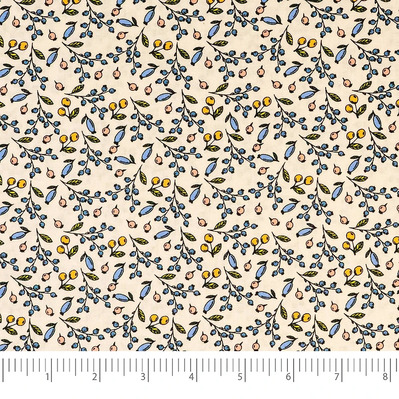 SINGER Floral Pastel Berries Cotton Fabric