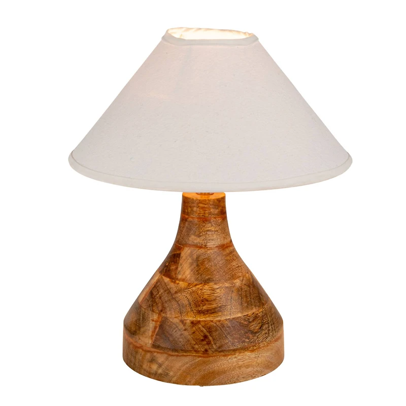 Hello Honey® 15.75" Natural Artisanal Aura Mango Wood Table Lamp