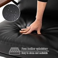 Glitzhome® 28" Modern Black Faux Leather Accent Armchair