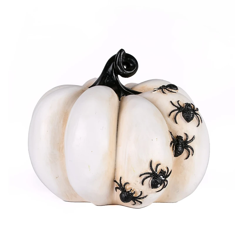 6" Pumpkin Décor with Spiders