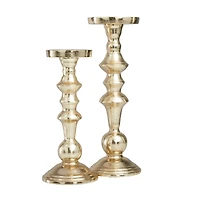 Gold Aluminum Candle Holder Set