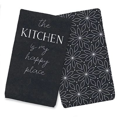 Kitchen is my Happy Place 16" x 25" Tea Towel Set of 2