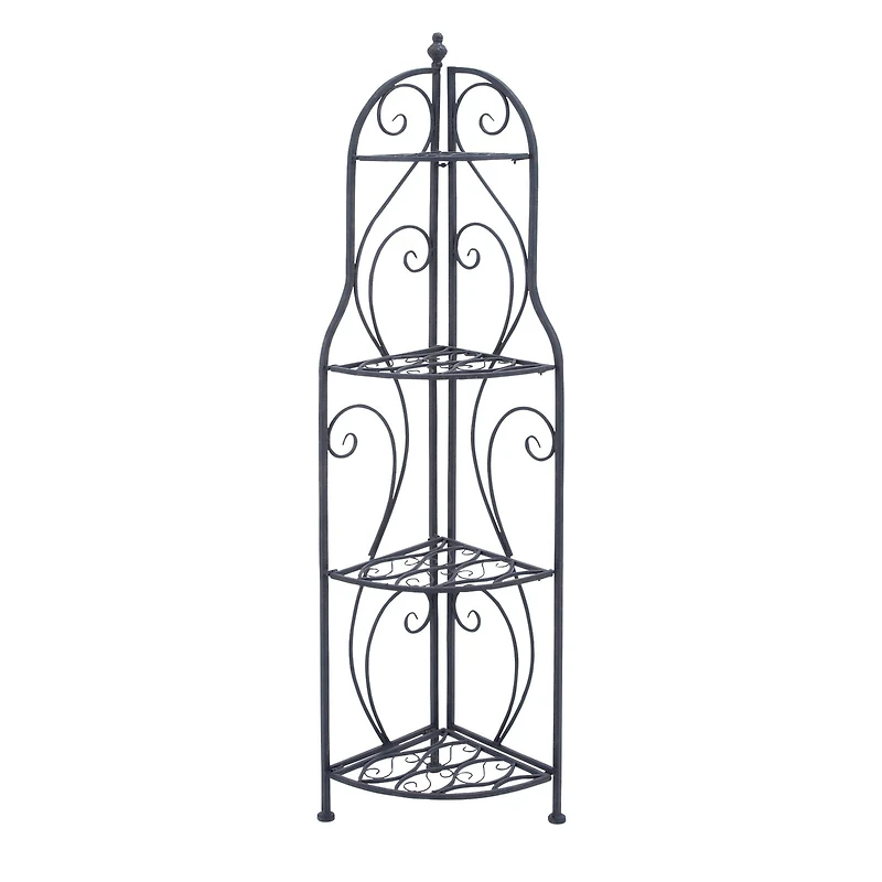 60" Black Iron Traditional Baker's Rack