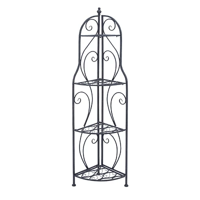 60" Black Iron Traditional Baker's Rack
