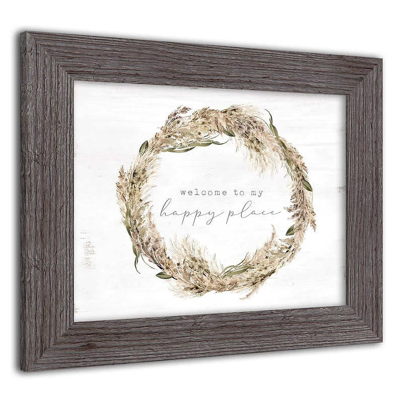 Pampas Wreath Western Framed Print