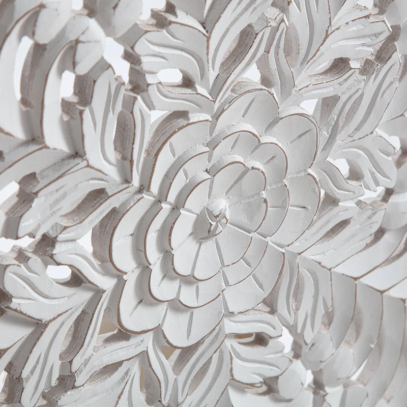 Habitat Lottie White Round Wood Wall Medallion