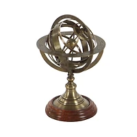 11" Brass Coastal Globe