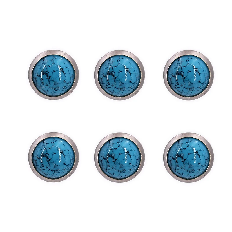 Turquoise Leather Button Studs, 6ct. by Bead Landing™