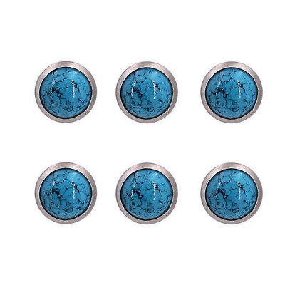 Turquoise Leather Button Studs, 6ct. by Bead Landing™