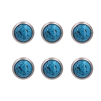 Turquoise Leather Button Studs, 6ct. by Bead Landing™