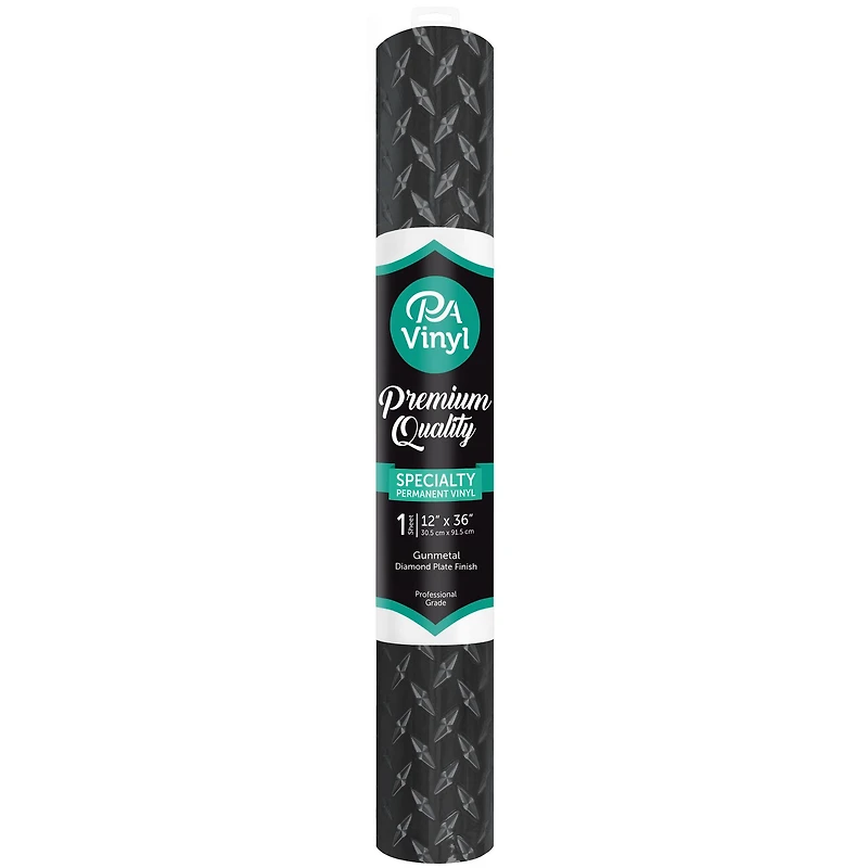 PA Vinyl Gunmetal Diamond Plate Specialty Permanent Vinyl