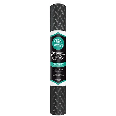 PA Vinyl Gunmetal Diamond Plate Specialty Permanent Vinyl