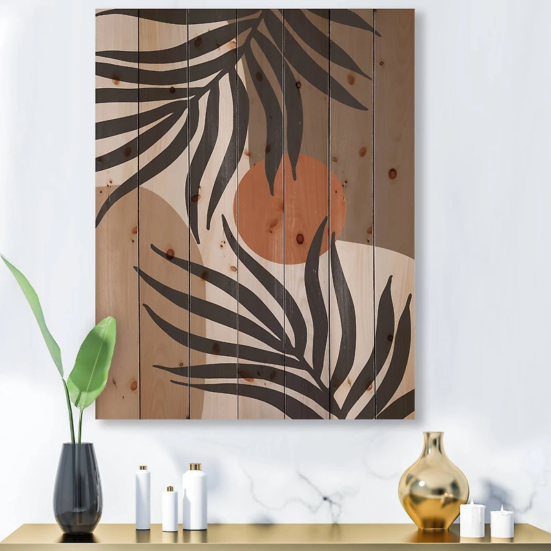 Designart - Moon & Sun Shapes In Retro Terracotta Tones III