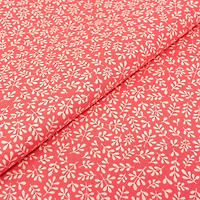 SINGER Pink Leaves Cotton Fabric