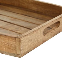 Rustic Brown Mango Wood Rustic Tray Set